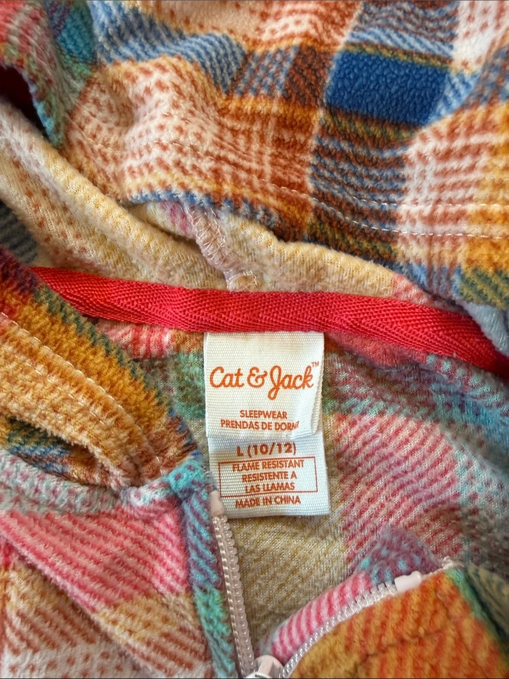 Cat & Jack Multicolor Plaid Hooded pajamas
